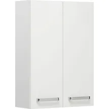 Saphir Hängeschrank SAPHIR "Quickset Wand-Badschrank 50 cm breit mit 2 Türen und 2 Einlegeböden", weiß (weiß glanz), B:50cm H:70cm T:20cm, Spanplatte, Schränke, Hängeschrank, Badezimmer-Hängeschrank inkl. Türdämpfer, Griffe in Chrom Glanz