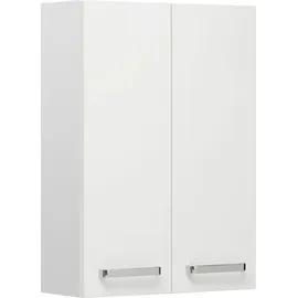 Saphir Hängeschrank SAPHIR "Quickset Wand-Badschrank 50 cm breit mit 2 Türen und 2 Einlegeböden", weiß (weiß glanz), B:50cm H:70cm T:20cm, Spanplatte, Schränke, Hängeschrank, Badezimmer-Hängeschrank inkl. Türdämpfer, Griffe in Chrom Glanz