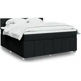 vidaXL Boxspringbett mit Matratze Schwarz 180x200 cm Stoff
