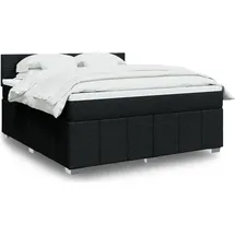 vidaXL Boxspringbett mit Matratze Schwarz 180x200 cm Stoff