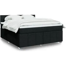 vidaXL Boxspringbett mit Matratze Schwarz 180x200 cm Stoff
