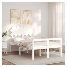 vidaXL Seniorenbett mit Kopfteil 120x200 cm Weiß Massivholz - Weiß