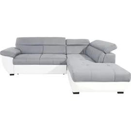 Cotta Ecksofa »Speedway L-Form«, mit Kopfteilverstellung, wahlweise mit Bettfunktion & Bettkasten grau