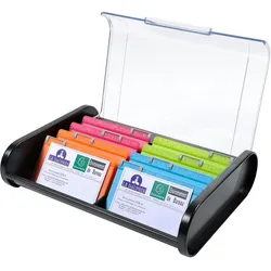 Exacompta 68198D 18x Karteikasten für Visitenkarten Topline - Schwarz