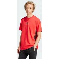 adidas Essentials 3-Streifen Single Jersey Kurzarm-T-Shirt Pure Ruby / Black S
