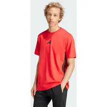 adidas Essentials 3-Streifen Single Jersey Kurzarm-T-Shirt Pure Ruby / Black S