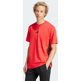 adidas Essentials 3-Streifen Single Jersey Kurzarm-T-Shirt Pure Ruby / Black S