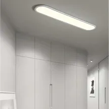 Goeco LED Rechteckig Lang Deckenlampe Drei Farbtemperaturen Deckenleuchte 3000K/4000K/6000K Moderne Deckenbeleuchtung Panel Deckenlampe Küche Esszimmer Flur Schlafzimmerlampe (Weiß