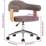 vidaXL Drehbarer Bürostuhl Bugholz Taupe