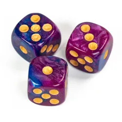 Classic Marble D6 (16mm Standardgröße) - blue & purple