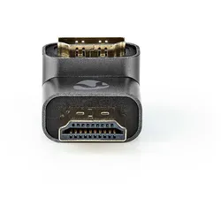 Nedis HDMI -Adapter - HDMI Stecker - HDMI Ausgang - Vergoldet - 90° abgewinkelt - Aluminium - Gun Metal Grau - 1 Stück - Verpackung mit Sichtfenster