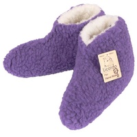 Licardo Hausschuhe Bettschuhe Wolle farbig lila Hausschuh (1 Paar) für warme Füße, kuschelig lila 40/41