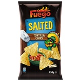 Fuego - Tortilla Chips Salted | Gesalzene mexikanische Tortillachips | Knuspriger Snack aus Maismehl | 450 g im Beutel