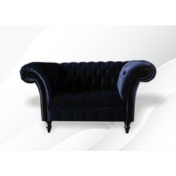 JVmoebel Chesterfield-Sessel, Chesterfield Sessel 1,5 Sitzer Design blau