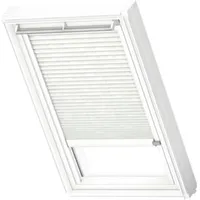 VELUX Plissee Dekor Klassik Weiß gemustert, weiße Schiene:
