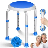 Kesser Duschhocker höhenverstellbar 8 Stufen blau/weiß