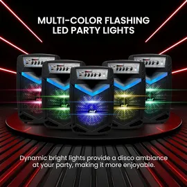 Pyle Audio Pyle PA Bluetooth Lautsprecher- Karaoke Maschine mit Karaoke Mikrofon, 600W, Musikbox Bluetooth Box, Partybox, Rechargeable, 10” Subwoofer, 1” ...