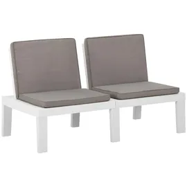 vidaXL Garten-Lounge-Bank 71 x 69 x 70 cm Weiß
