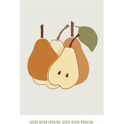 Bild KOMAR "Cultivated Pears", orange (farbe bild(er): orange), B:50cm H:70cm, Papier, Holz, Bilder, Wandbild zur Dekoration - ohne Rahmen