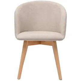 miliboo Skandinavische Stühle Stoff beige 2er Set