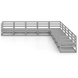 vidaXL Garten-Lounge-Set 9-tlg. grau Kiefer