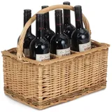 6 Flasche Gedämpfte Wicker 2 Tone Flaschenträger