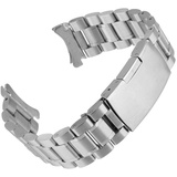 Beauty7 24mm Silber Edelstahl Uhrenarmband Uhrenarmbänder mit Faltschließe Metall Uhr Armband