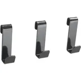 Metaltex Mural Line Wandgitter 3er Set Haken Schwarz