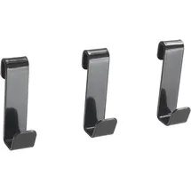 Metaltex Mural Line Wandgitter 3er Set Haken Schwarz