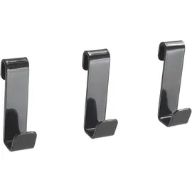 Metaltex Mural Line Wandgitter 3er Set Haken Schwarz
