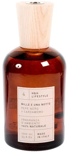 100% natürlicher glasdiffusor mit duft mille e una notte/schwarzer pfeffer + kardamom ml 1000