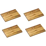Neustanlo | 4 Stück XL Brotzeitbrettchen Set Brotzeit Frühstücksbrett Frühstücksbrettchen Holz Akazie Essbrett Schneidbrett extra breit