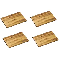 Neustanlo | 4 Stück XL Brotzeitbrettchen Set Brotzeit Frühstücksbrett Frühstücksbrettchen Holz Akazie Essbrett Schneidbrett extra breit
