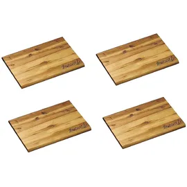 Neustanlo | 4 Stück XL Brotzeitbrettchen Set Brotzeit Frühstücksbrett Frühstücksbrettchen Holz Akazie Essbrett Schneidbrett extra breit