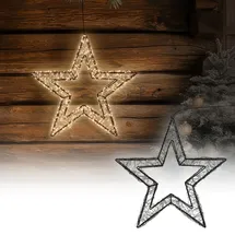 ECD Germany LED-Weihnachtsstern 50 cm 720 LEDs Extra-Warmweiß Metall