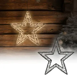 ECD Germany LED-Weihnachtsstern 50 cm 720 LEDs Extra-Warmweiß Metall