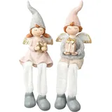 creativ home Kantenhocker CREATIV HOME "Weihnachtskinder", rosa, B:6cm H:12,5cm T:4,5cm, Dekofiguren, mit dezentem Glitzer-Finish