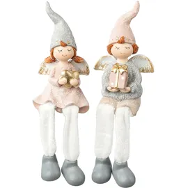 creativ home Kantenhocker CREATIV HOME "Weihnachtskinder", rosa, B:6cm H:12,5cm T:4,5cm, Dekofiguren, mit dezentem Glitzer-Finish