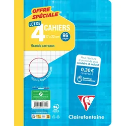 Clairefontaine 16x Set 4 Hefte 17x22 48Bl 90g frz. Lin- Sortiert 646741C
