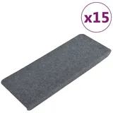 vidaXL Stufenmatten Selbstklebend 15 Stk. 65x24,5x3,5 cm Grau