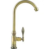 Küchenarmatur mit Einhebelmischer aus gebürstetem Messing, drehbarer Kaltwasser-Spültischhahn, Waschtischarmatur mit Herunterziehfunktion für