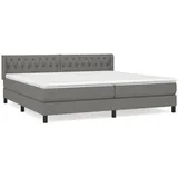 vidaXL Boxspringbett mit Matratze Dunkelgrau 200x200 cm Stoff