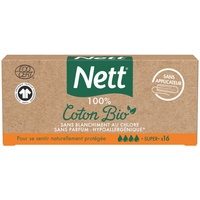 Nett Box mit Tampons aus Bio-Baumwolle ohne Applikator Super 16 Einheiten.