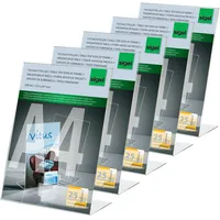 Sigel Tischaufsteller A4 schräg, glasklar VE=5x1 Stück, mit Zusatzfach