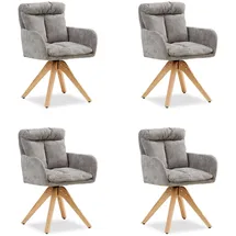 Homestyle4u 4er Set Polsterstühle Drehbar in Grau 2852