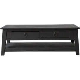 Tikamoon Couchtisch aus Kiefer massiv Thaki black 100 × 60