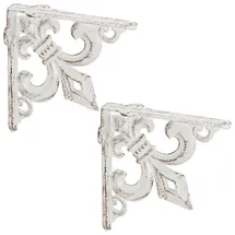 Relaxdays 4 x Regalwinkel antik, weiß