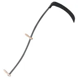 Teenpull Sense mit Schleifstein Stahl 145 cm Stiel Länge handlich robust mit Holzgriffen Gartenwerkzeug für Rasenpflege Beetkante Unkrautentfernung Rasenkantenschneider vielseitig