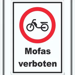 Aufkleber Verbot Mofas A4 (210x297mm)