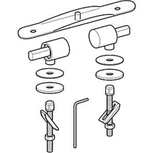 Geberit Scharnier-Set 598016000 mit Absenkautomatik, verchromt, für WC-Sitz